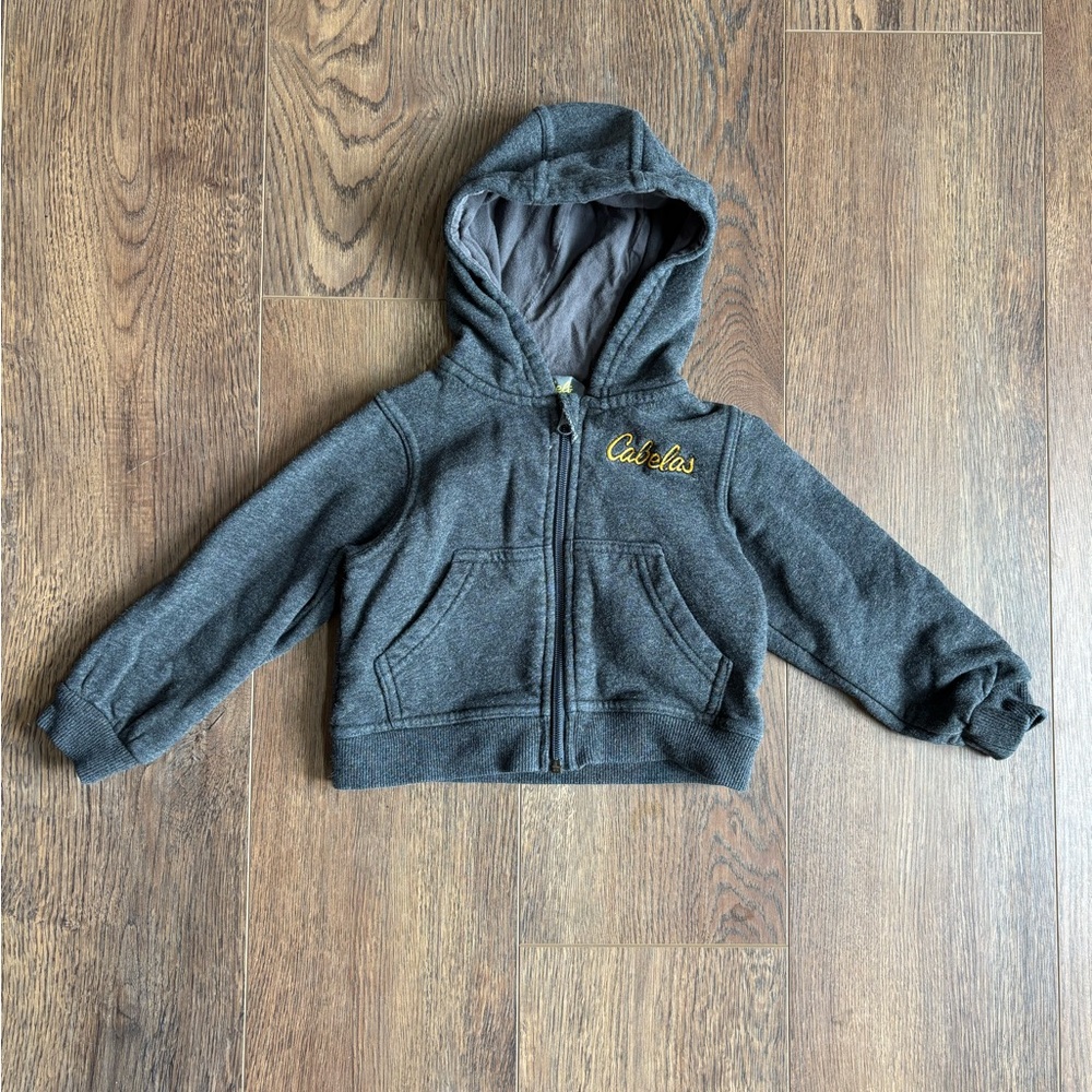 Cabela's Gray Zip-Up Hoodie Sweatshirt